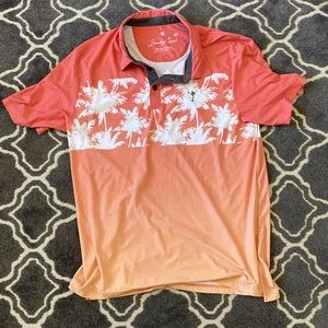Sunday Crew golf polo Sz XL orange, white UV50 protection